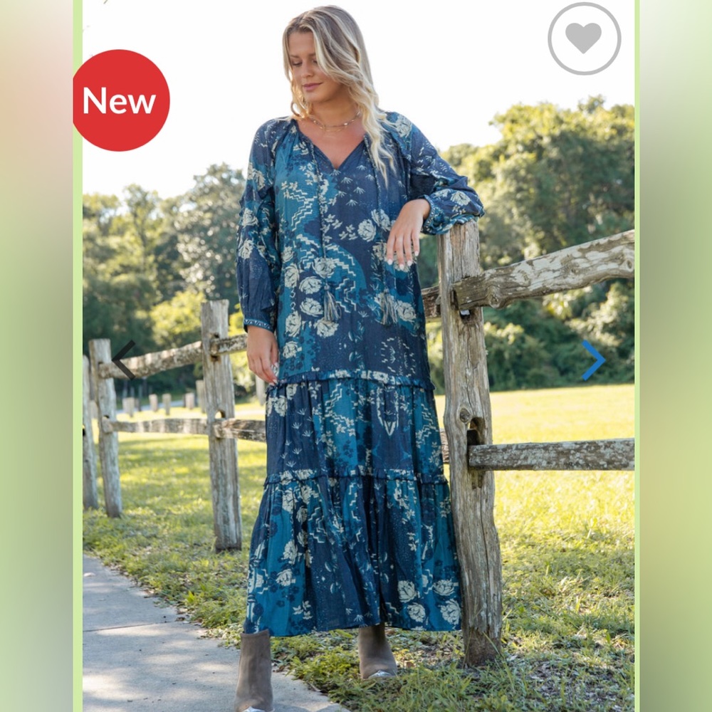 Natural Life Long Sleeve Fall Maxi Dress S